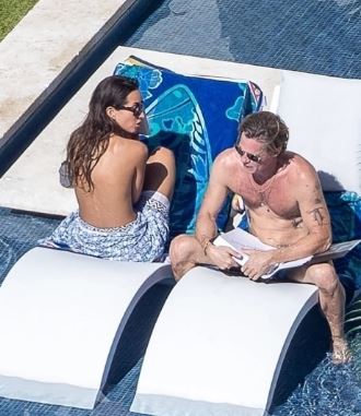Ines De Ramon and Brad Pitt spending quality time together on New Year Eve